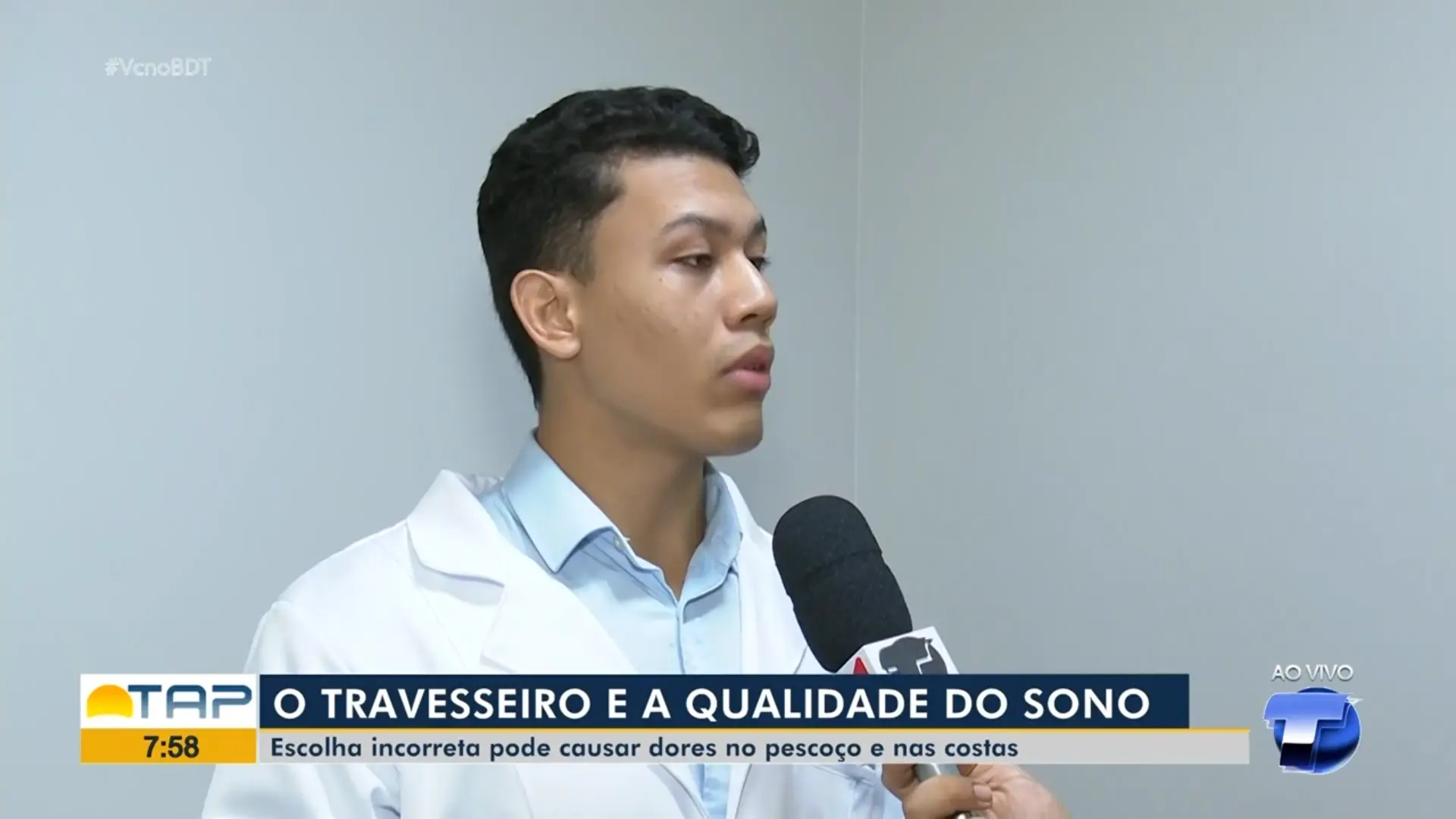 Dr. João Alberto entrevistado no Bom Dia Tapajós sobre o travesseiro e a qualidade do sono